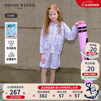 Teenie Weenie Kids小熊童装24夏款女童宝宝芝麻街漫画风满印套装 撞色-上衣 140cm