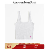 Abercrombie & Fitch 女装 24春夏 美式风基本款辣妹小麋鹿罗纹背心 359015-1 浅灰色 XL (170/112A)