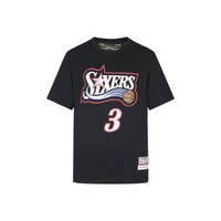 mitchell & ness NBA宽松圆领男士T恤纯棉短袖76人队艾弗森运动T恤半袖夏季