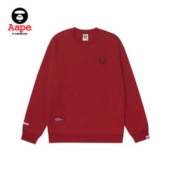 Aape 旗舰店男装秋冬猿颜徽章字母刺绣休闲薄绒圆领卫衣A306XXL