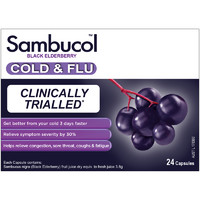 Sambucol 澳洲进口Sambucol小黑果黑接骨木莓成人保健增免疫力感冒胶囊24粒