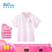 361°【商场同款】童装女童短袖POLO衫2024年夏季小童新款POLO衫