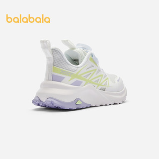 巴拉巴拉儿童运动鞋2024夏季女童透气网布鞋潮流 白绿色调00314 31码