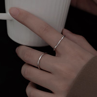 时鸾 素圈戒指女小众设计感食指戒简约ins冷淡风指环开口可调节饰品 素圈戒指