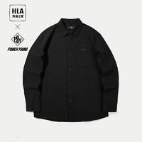 HLA 海澜之家 男士长袖衬衫 HNEAW3W028A 黑色 M