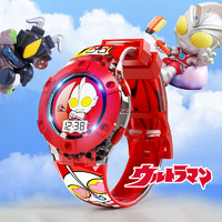 超级飞侠儿童玩具发光手表电子表生活防水 奥特曼系列-红