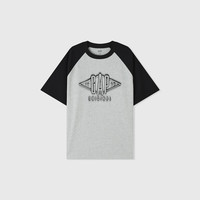 Gap 盖璞 男士撞色插肩袖logo圆领短袖T恤 463174 灰色 L