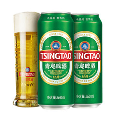 TSINGTAO 青岛啤酒 经典10度 窖藏型啤酒 550mL18罐+苏打水苹果味380ml*6瓶