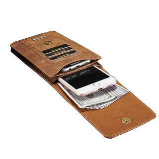千禹 男士手机腰包穿皮带皮套6.8英寸7.2英寸8.5英寸户外挂腰包插 灰色8.5英寸以内通用