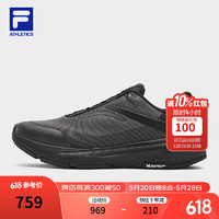 FILA 斐乐 男鞋BOA ENERGY 2路跑鞋2024春季跃动 2跑步鞋 布里斯托尔黑/骏马黑-BB 43