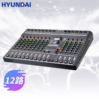HYUNDAI现代12路专业调音台 舞台演出活动远程视频会议16种DSP混响效果 数字模拟调音台 ET-12 ET-12 12路调音台