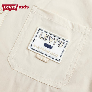 Levi's李维斯童装24夏儿童薄款长袖衬衫男童拼接网孔上衣 浅沙色 120/60(6)