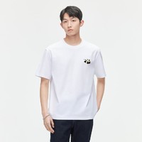 GXG 2024新品夏GXG热卖简约熊猫贴布情侣T恤圆领短袖T恤男