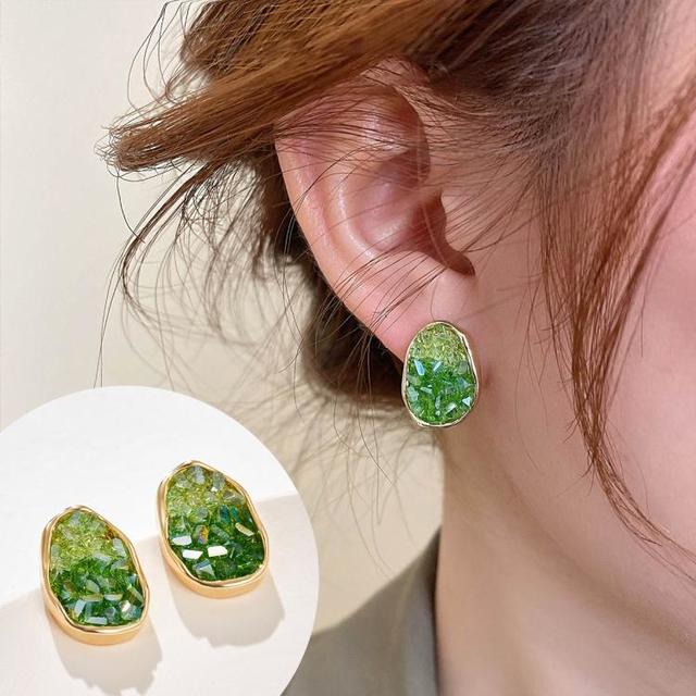Lily&Lotty 渐变不规则椭圆耳环清新时尚气质2024年新款高级感耳钉耳饰女