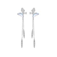 johnsongem 甜美轻奢蝴蝶翩翩耳环女高级小众轻奢流苏耳饰超仙