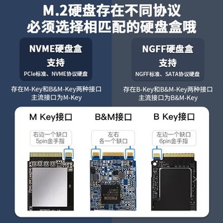 yeston 盈通 M.2双协议高速NVME移动固态金属硬盘盒子NGFF手机笔记本外置