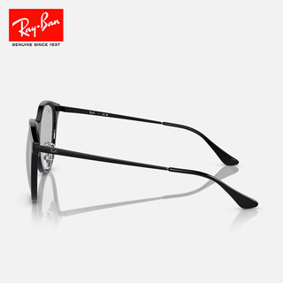 雷朋（RayBan）太阳镜方形男女款眼镜时尚潮流渐变墨镜0RB4334D 601_87黑色镜框浅灰色镜片