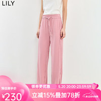 LILY2024夏季舒适莫代尔时尚百搭空气裤柔软舒适通勤休闲裤子 120浅粉红 S