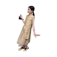 88VIP：yuyingfang 玉婴坊 女童夏季新中式裙子小女孩裙子中大童国风旗袍裙两件套
