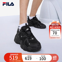 FILA 斐乐 猫爪鞋4代男鞋复古老爹鞋时尚休闲运动鞋透气厚底鞋 黑-BK 43