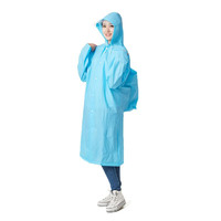 班哲尼 EVA长款带帽雨衣雨具可背包加厚雨披户外登山旅行雨披男女雨具 蓝色 L