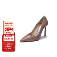 JIMMY CHOO 女士尖头高跟鞋单鞋芭蕾粉色 ROMY 100 KID 162 BALLET PINK 36