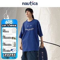 nautica white sail 白帆×CityBoy 日系男女同款纯棉休闲短袖圆领T恤TW4112 克莱茵兰色40P M