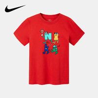 Jordan 耐克（NIKE） 童装男童短袖T恤Nike Air Jordan 夏季儿童针织上衣 H924橘红 110(4)