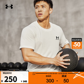 安德玛 UNDERARMOUR）夏季可以47】同款男子高克重训练运动短袖T恤1373997 白色100 XL