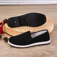 百年利永老北京布鞋男千层底布鞋耐磨休闲鞋开车鞋软底舒适透气工作鞋男  升级黑色底布鞋 42