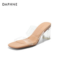 DAPHNE 达芙妮 透明高跟鞋凉鞋女2024夏季新款凉拖鞋女夏外穿高跟凉鞋女款