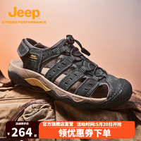 Jeep 吉普 新款凉鞋男2024 深灰(皮鞋码) 42