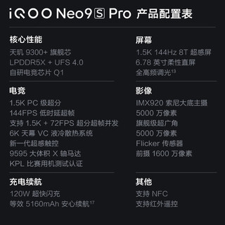 iQOO Neo9S Pro 5G手机 12GB+256GB 红白魂