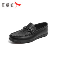 红蜻蜓 豆豆鞋男士2024春季新款真皮商务时尚一脚蹬休闲通勤乐福鞋