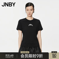 JNBY24夏T恤修身圆领短袖5O6115060 001/本黑 L