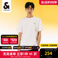 杰克·琼斯（JACK&JONES）夏季常规版型时尚百搭纯棉简约直筒舒适短袖T恤男装224201270 A48 灰白色 常规 A48 灰白色 165/88A/XS