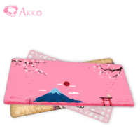 Akko 艾酷 鼠标垫键盘垫粉色女生可爱网红游戏电竞细面加厚锁边大桌垫