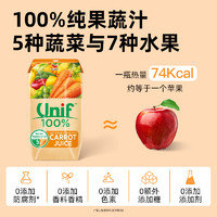 88VIP：UNIF 统一UNIF液体沙拉100%胡萝卜纯果蔬汁轻断食代餐果汁饮料200ml*6
