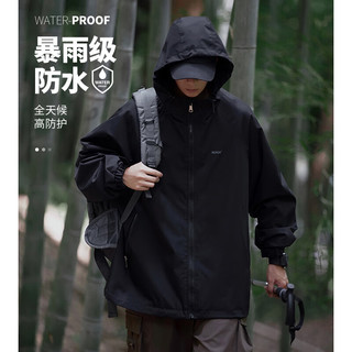 OEMG 日系黑武士冲锋上衣男女cityboy春秋夏季夹克外套美式户外工装服 ~TC15灰色 4XL