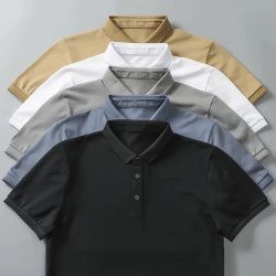 京东 300g重磅纯棉男短袖polo衫新款休闲商务半袖上衣品质通勤男装