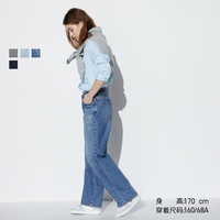 UNIQLO 优衣库 女装宽松直筒牛仔裤/水洗产品高腰464744