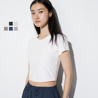 UNIQLO 优衣库 女装超弹辣妹T AIRism高弹力短T恤/短袖凉感速干465762