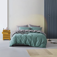 LOVO 乐蜗家纺 罗莱生活旗下品牌  床上四件套印花床单被套套件 时印(绿色) 1.2米床(150x215被套)枕套*1
