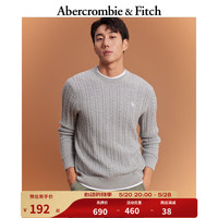 ABERCROMBIE & FITCH男装 小麋鹿美式复古毛衣休闲通勤百搭圆领针织衫 353864-1 灰色 XXL (185/124A)