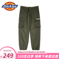 dickies休闲裤男 春季 修身系列字母束口休闲工装裤DK007069 军绿色 34