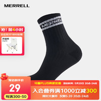 MERRELL 迈乐 运动户外中筒袜男女同款休闲百搭舒适袜子 黑色 L/XL