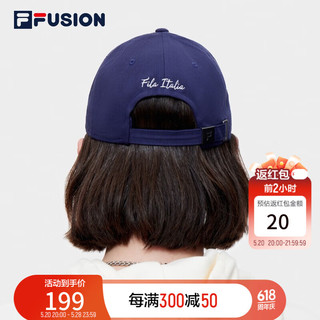 FILAFUSION斐乐棒球帽中性时尚休闲鸭舌帽遮阳帽 深海蓝-NV XS