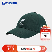 FILAFUSION斐乐棒球帽中性时尚休闲鸭舌帽遮阳帽 墨绿色-GN XS