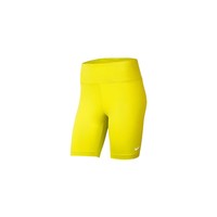 NIKE 耐克 休闲裤女士黄色修身logo印花松紧带短裤运动