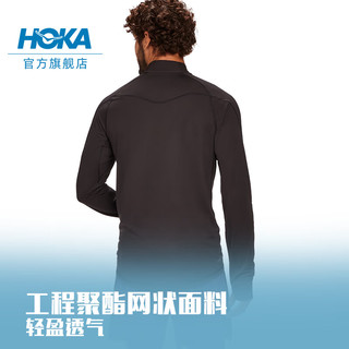 HOKA ONE ONE男士春夏跑步T恤COLD WEATHER LAYER轻巧修身舒适 黑色（尺码偏大） XL